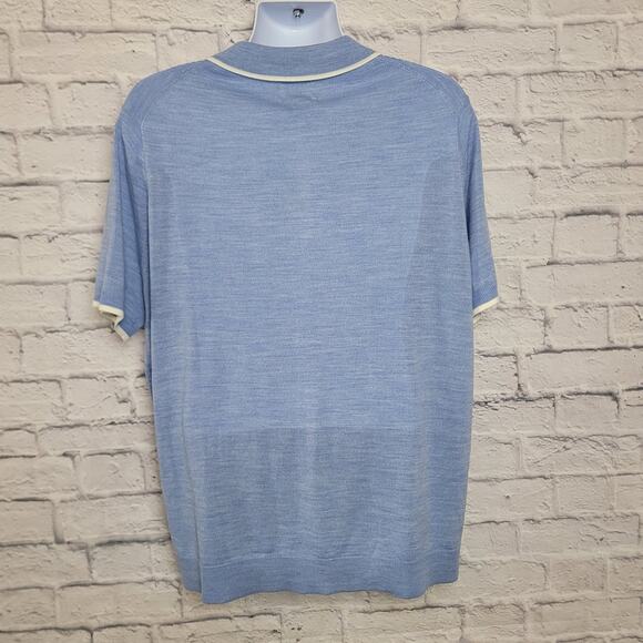 NWT Apt. 9 Sweater Mens Size XXL Seriously Soft Tipped Polo Sweater Pale Blue - Picture 3 of 12